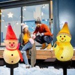 Solar LED Snowman Garden Stake Lights - 2PCS
