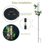 Solar Hummingbird Rain Gauge with LED Lights