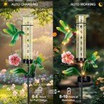 Solar Hummingbird Rain Gauge with LED Lights