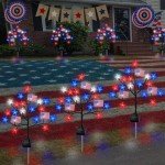 Patriotic Solar Garden Lights - 2 Pack, 40LED
