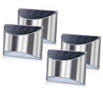 4 Pack Stainless Steel Solar Wall Lights