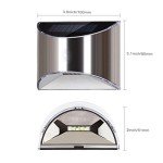 4 Pack Stainless Steel Solar Wall Lights