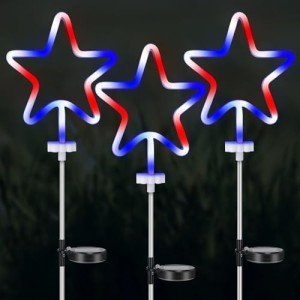 Patriotic Solar Stake Lights for Outdoor Decor