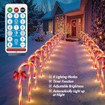 Dimmable Solar Candy Cane Lights with Remote