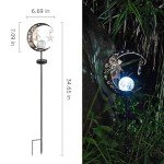 Solar Garden Lights with Moon and Star Design