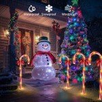 Dimmable Solar Candy Cane Lights with Remote
