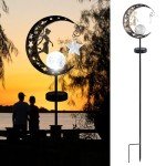 Solar Garden Lights with Moon and Star Design
