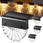 MUSUNIA 4 Pack Solar Garden Fence Lights