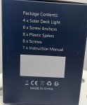 Siedinlar Solar Deck Lights - 4 Pack, 2 Colors