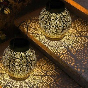 Solar Lanterns for Garden, Patio & Pathway - 2 Pack