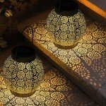 Solar Lanterns for Garden, Patio & Pathway - 2 Pack