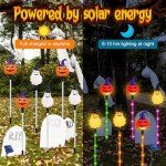 Solar Pumpkin Pathway Lights for Halloween, 6-Pack