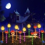 Solar Pumpkin Pathway Lights for Halloween, 6-Pack