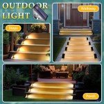 Solpex Solar Step Lights 2 Pack Solar Fence Lights Solar Outdoor Lights Waterproof for Stair Deck Porch Patio Fence Garden Yard (Warm White)