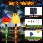 Solar Pumpkin Pathway Lights for Halloween, 6-Pack