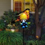 Yellow Hummingbird Solar Garden Pathway Lights