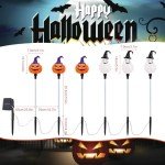 Solar Pumpkin Pathway Lights for Halloween, 6-Pack