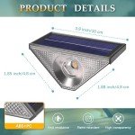 Solpex Solar Step Lights 2 Pack Solar Fence Lights Solar Outdoor Lights Waterproof for Stair Deck Porch Patio Fence Garden Yard (Warm White)