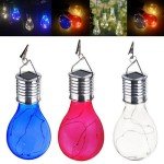 Solar Hanging Camping Lights Garden Yard Pathway Waterproof LED Light Bulb (White)