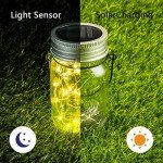 Solpex Solar Mason Jar Lights, 4 Pack Solar Garden Lights 30 LED Mason Jar Solar Lights Waterproof Solar Lanterns Outdoor/Indoor Hanging Lantern Mason Jar for Garden, Patio, Courtyard Wedding Party