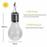 Solar Hanging Camping Lights Garden Yard Pathway Waterproof LED Light Bulb (White)