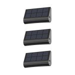 Auraglow Solar Step Lights - Dual-Directional LED Lighting for Outdoor Steps, Stairs, Walls & Pathways, IP54 Weatherproof - Pack of 3 (3 Pack)
