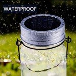 Solpex Solar Mason Jar Lights, 4 Pack Solar Garden Lights 30 LED Mason Jar Solar Lights Waterproof Solar Lanterns Outdoor/Indoor Hanging Lantern Mason Jar for Garden, Patio, Courtyard Wedding Party