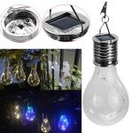 Solar Hanging Camping Lights Garden Yard Pathway Waterproof LED Light Bulb (White)