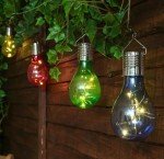 Solar Hanging Camping Lights Garden Yard Pathway Waterproof LED Light Bulb (White)