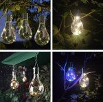 Solar Hanging Camping Lights Garden Yard Pathway Waterproof LED Light Bulb (White)
