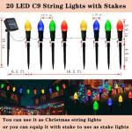 Solar Christmas Pathway Lights with 20 LED Stakes