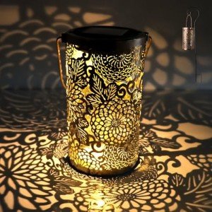 Solar Lanterns for The Garden Outdoor Vintage Hanging Butterfly Solar Garden Lights with Hook Waterproof Metal Outdoor Garden Solar Lantern Ornament Decoration for Yard Garden Lawn