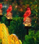 KEAGAN Cardinal Decor Lights Cardinal Solar Garden Decor Cardinal Solar Garden Lights Waterproof Red Bird Figurine Solar Stake Lights for Pathway Yard Patio Lawn Porch Cemetery