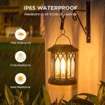 KOOPER Solar Lights Outdoor Garden, 2 Pack Hanging Solar Garden Lanterns with LED Bulds, Waterproof Garden Ornaments Outdoor Lantern Lights Solar Powered for Decoration Yard Pathway Patio