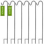 Suzile 12 Pcs Shepherds Hooks for Outdoor 32 Inch Adjustable Bird Feeder Pole Metal Garden Planter Stakes Shepherds Hooks for Bird Feeders, Plant Baskets, Solar Lights, Christmas Decor, Lanterns