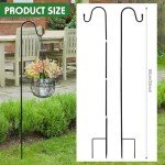 Suzile 12 Pcs Shepherds Hooks for Outdoor 32 Inch Adjustable Bird Feeder Pole Metal Garden Planter Stakes Shepherds Hooks for Bird Feeders, Plant Baskets, Solar Lights, Christmas Decor, Lanterns
