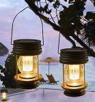 Pearlstar Hanging Antique Solar Garden Lanterns - 2 Pack