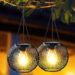 Ortiny Solar Hanging Lanterns – 2 Pack Outdoor Lights