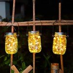 3 Pack Solar Mason Jar Lights,30 LED Water-Proof Outdoor Solar Lanterns,Garden Lights,Hanging Lights for Outside,Wedding, Party, Bar, Garden,Christmas,Table,Tree,etc. (Warm)…