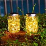 3 Pack Solar Mason Jar Lights,30 LED Water-Proof Outdoor Solar Lanterns,Garden Lights,Hanging Lights for Outside,Wedding, Party, Bar, Garden,Christmas,Table,Tree,etc. (Warm)…