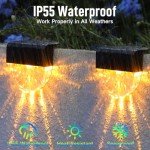 Moman Solar Fence Lights, 6 Pack Solar Lights Outdoor Garden Warm White & RGB Color Changing IP55 Waterproof for Fence Steps Stairs Garden Yard, Solar-Fence-Light-Outdoor-LED (SFL1 Shells)