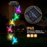 Solar Lanterns Outdoor,Hanging Solar Lights for Garden,Waterproof Metal LED Table Lanterns,Patio,Yard,Auto On/Off,IP65 Water Resistant,Solar Powered Decorative Lanterns for Courtyard (Wind Chimes)