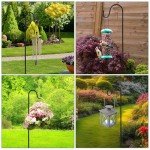 Suzile 12 Pcs Shepherds Hooks for Outdoor 32 Inch Adjustable Bird Feeder Pole Metal Garden Planter Stakes Shepherds Hooks for Bird Feeders, Plant Baskets, Solar Lights, Christmas Decor, Lanterns