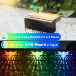 Moman Solar Fence Lights, 6 Pack Solar Lights Outdoor Garden Warm White & RGB Color Changing IP55 Waterproof for Fence Steps Stairs Garden Yard, Solar-Fence-Light-Outdoor-LED (SFL1 Shells)