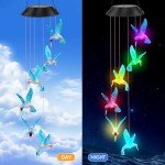 Solar Lanterns Outdoor,Hanging Solar Lights for Garden,Waterproof Metal LED Table Lanterns,Patio,Yard,Auto On/Off,IP65 Water Resistant,Solar Powered Decorative Lanterns for Courtyard (Wind Chimes)