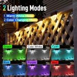 Moman Solar Fence Lights, 6 Pack Solar Lights Outdoor Garden Warm White & RGB Color Changing IP55 Waterproof for Fence Steps Stairs Garden Yard, Solar-Fence-Light-Outdoor-LED (SFL1 Shells)