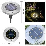 Jsdoin Solar Lights Outdoor Garden,Deck Lights Solar Powered - 8 LED,for Landscape,Walkway,Lawn,Steps Decks,Pathway Yard Stairs Fences,Garden Decorations Warm (6)