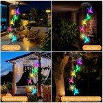 Solar Lanterns Outdoor,Hanging Solar Lights for Garden,Waterproof Metal LED Table Lanterns,Patio,Yard,Auto On/Off,IP65 Water Resistant,Solar Powered Decorative Lanterns for Courtyard (Wind Chimes)