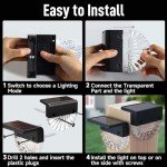 Moman Solar Fence Lights, 6 Pack Solar Lights Outdoor Garden Warm White & RGB Color Changing IP55 Waterproof for Fence Steps Stairs Garden Yard, Solar-Fence-Light-Outdoor-LED (SFL1 Shells)