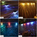 Moman Solar Fence Lights, 6 Pack Solar Lights Outdoor Garden Warm White & RGB Color Changing IP55 Waterproof for Fence Steps Stairs Garden Yard, Solar-Fence-Light-Outdoor-LED (SFL1 Shells)